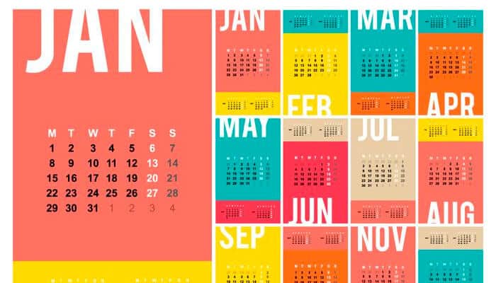 calendario de escritorio gratuito para 2018