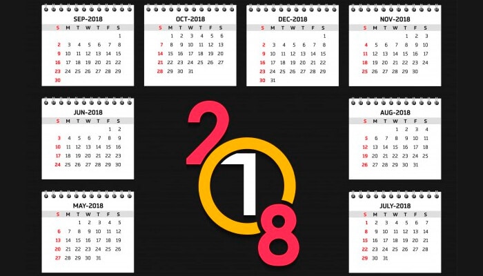 calendario vector 2018
